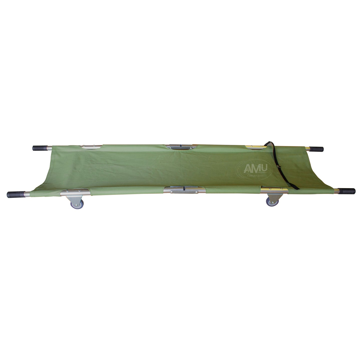 Foldable Stretcher with Wheels,and carry case Green.