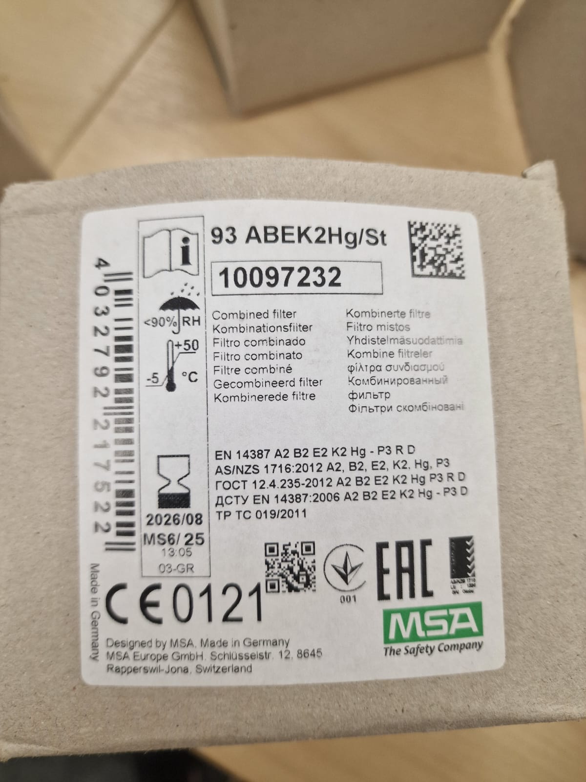 MSA 93 ABEK 2Hg/St 10097232 Filter