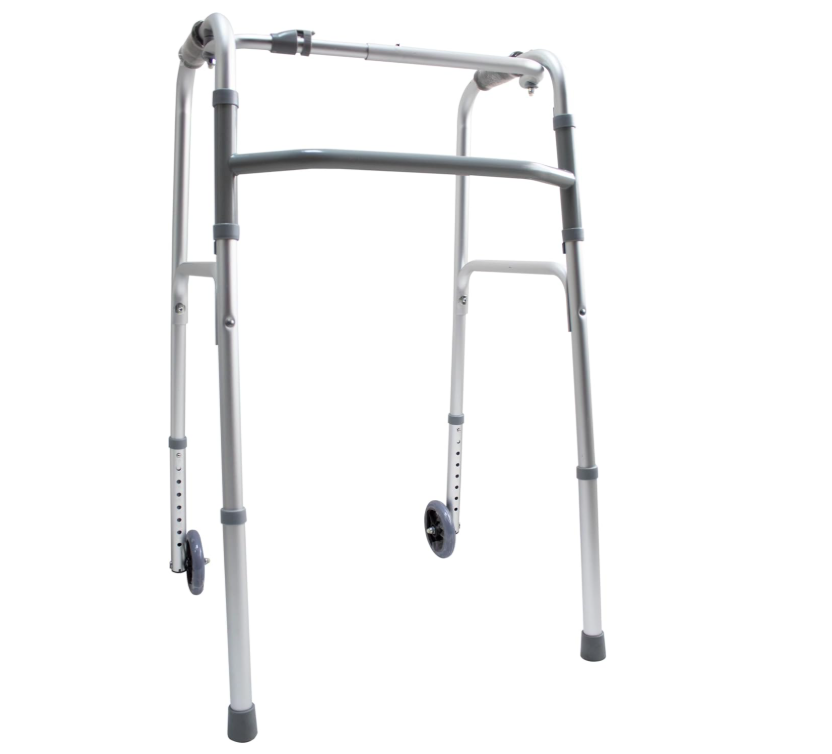 Walking Frame with Wheels, Adjustable Height, Aluminium