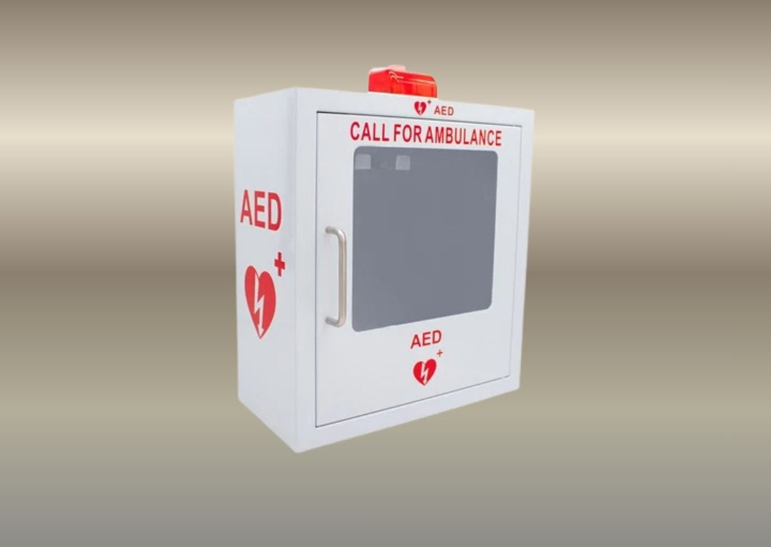 defibrillator storage cabinet wall mount
