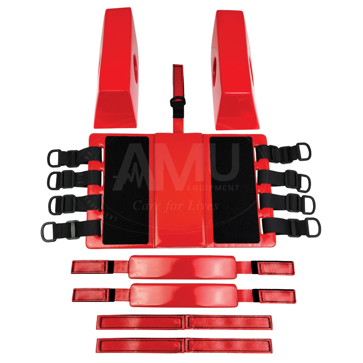 Red Reusable Emergency Head Immobiliser With Base & Blocks