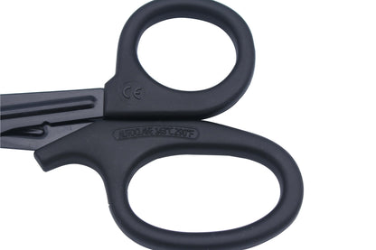 Servival Scissors, 18.3x9.2cm size plastic Material Emergency Scissors for outdoors in Black