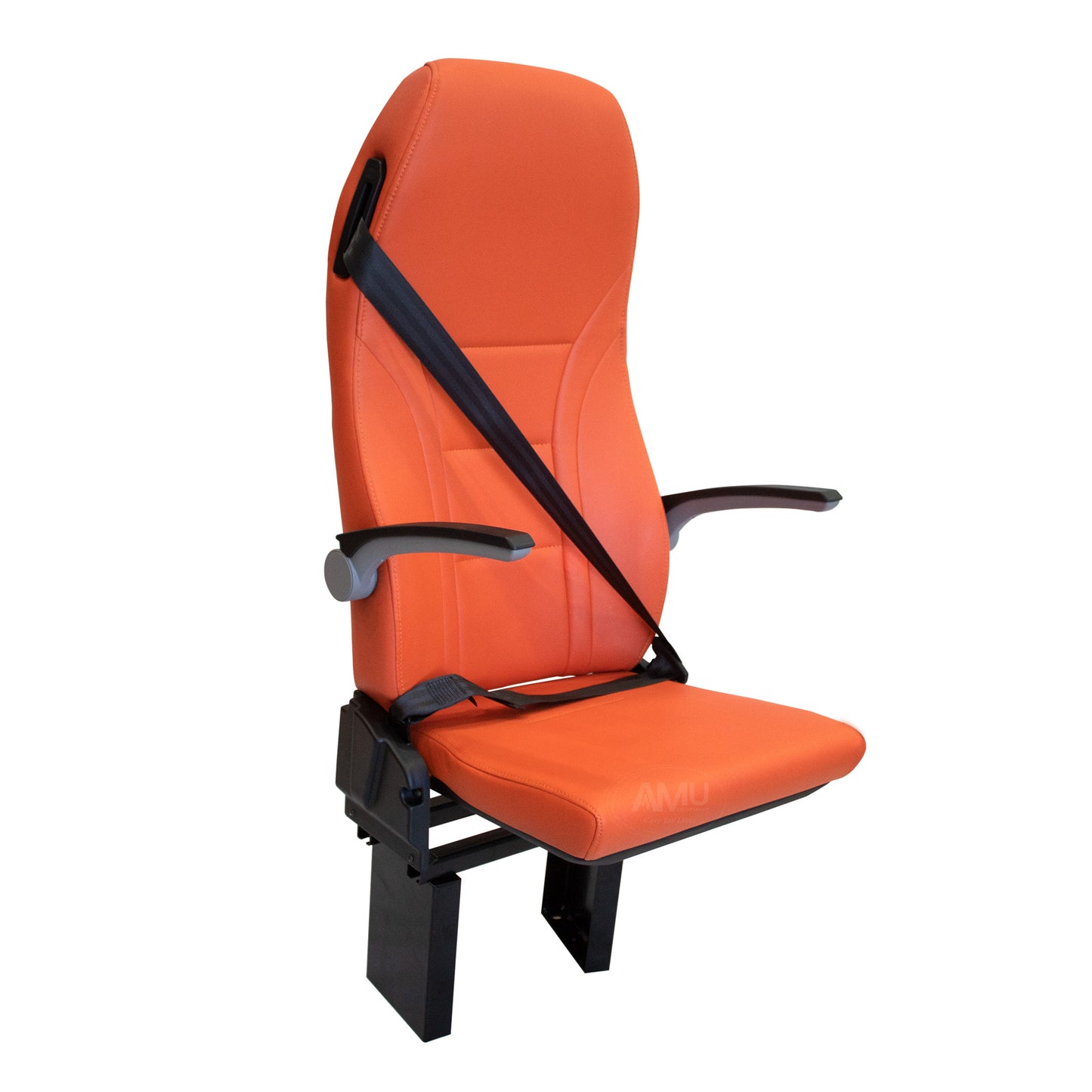 Ambulance Doctor Seat Non-rotatable, orange and black