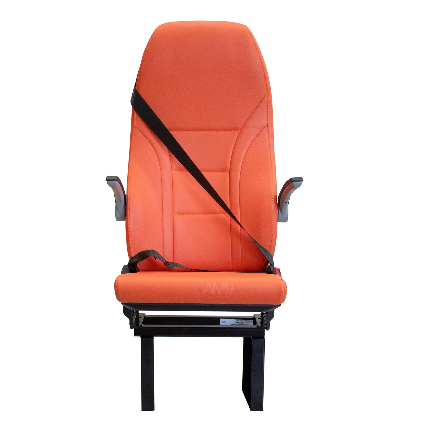 Ambulance Doctor Seat Non-rotatable, orange and black