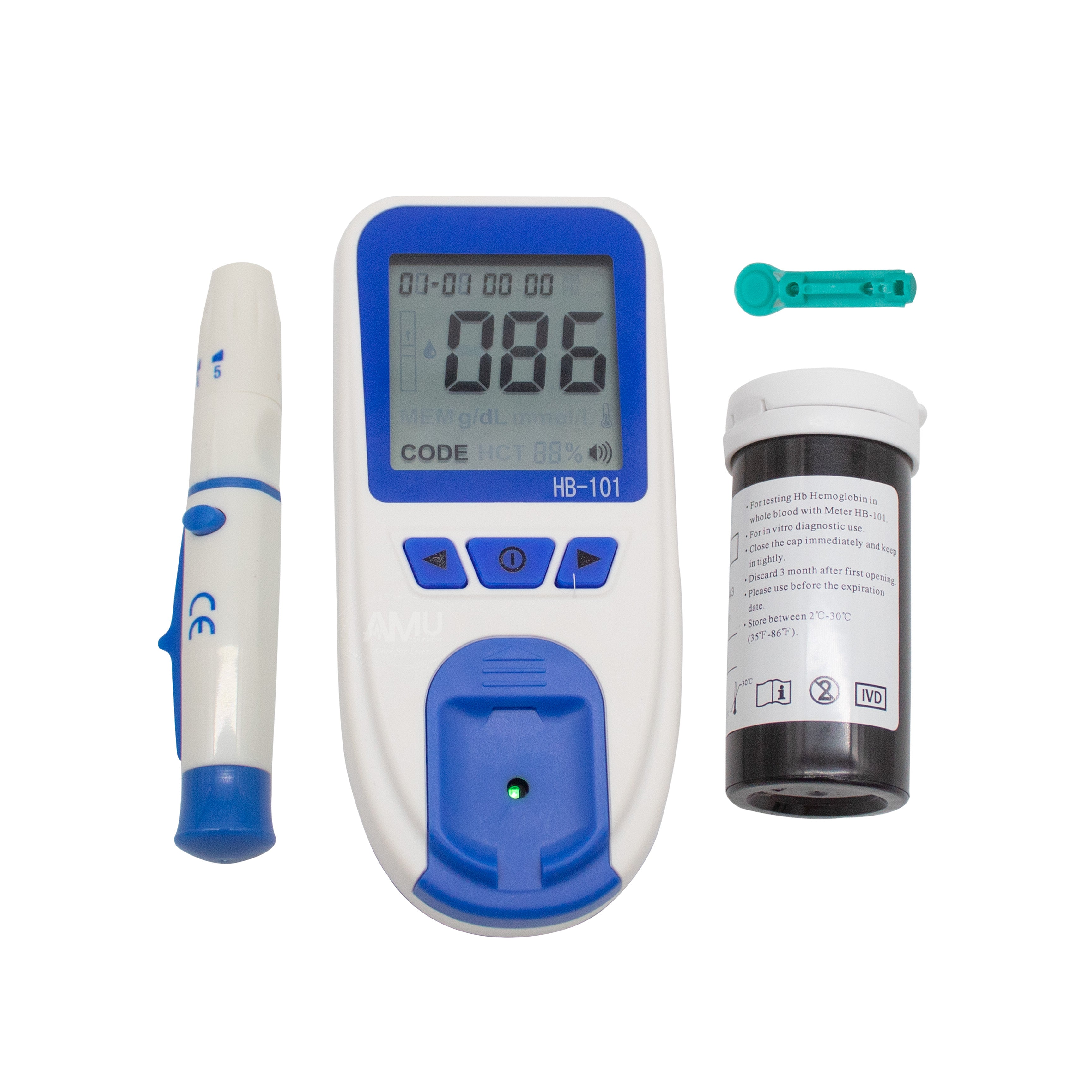Hemoglobin Test Instruments Hemoglobin Test Meter Kit with black case zip closer. – ABRONN MEDICAL