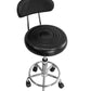 Medical Stool with Backrest and Footing; BLACK.