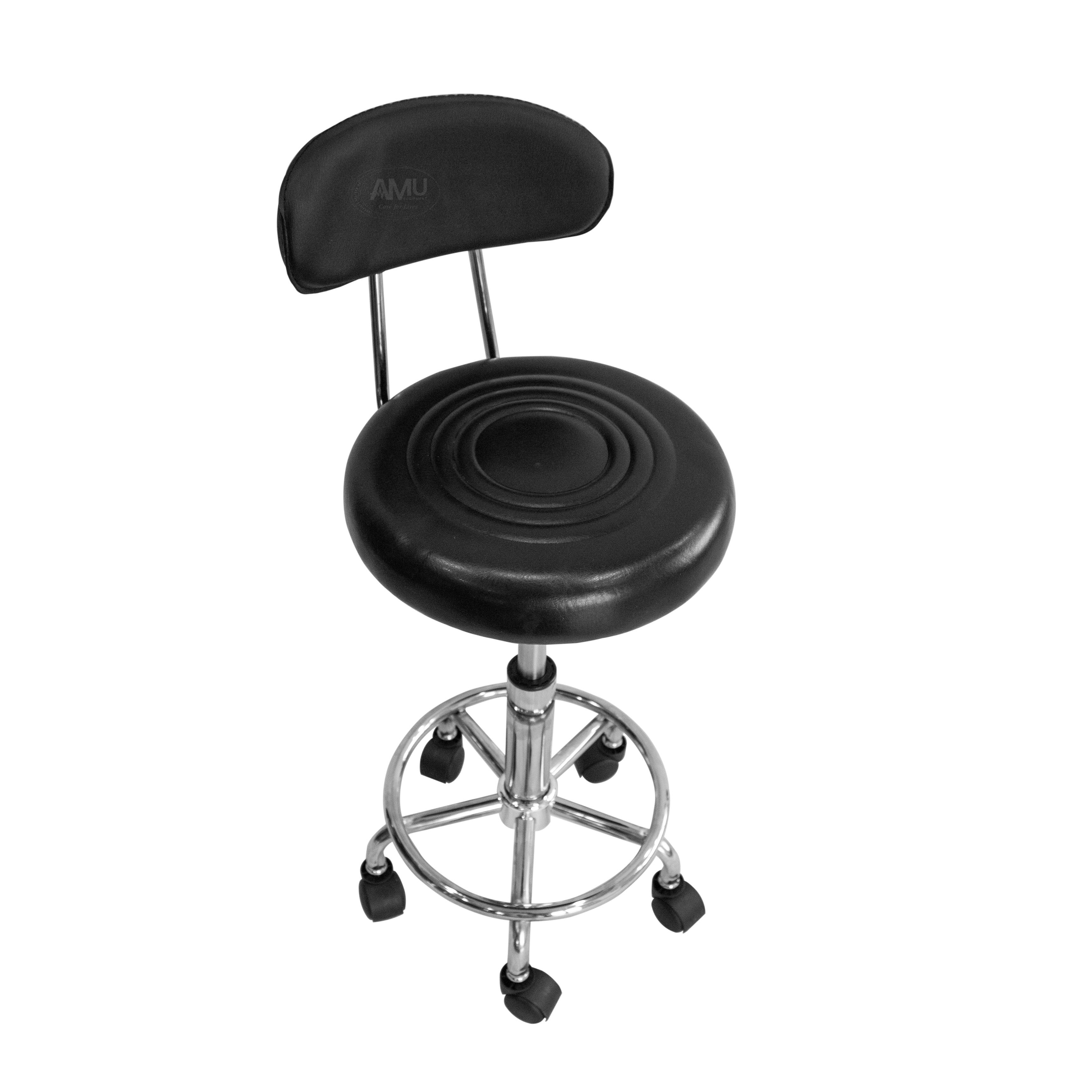Medical Stool with Backrest and Footing; BLACK – Abronn Medical Units ...