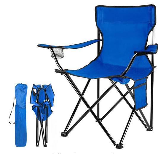 Damei century Portable Camping Chairs Enjoy The Outdoors with a Versatile Folding Chair, Sports Chair, Outdoor Chair & Lawn Chair, with Side Pockets Blue