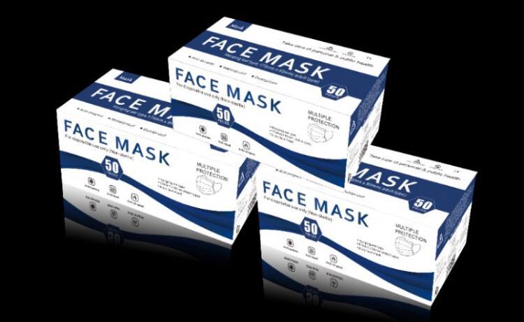 Disposable face masks blue pack of 50 x 4 packs