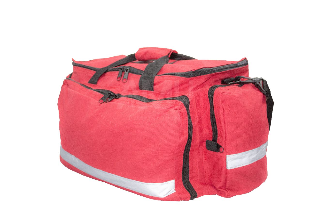 Emergency Medical Services Duffel Bag red and black.