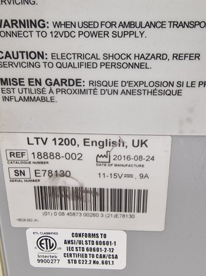 Carefusion LTV 1200 Ventilator used