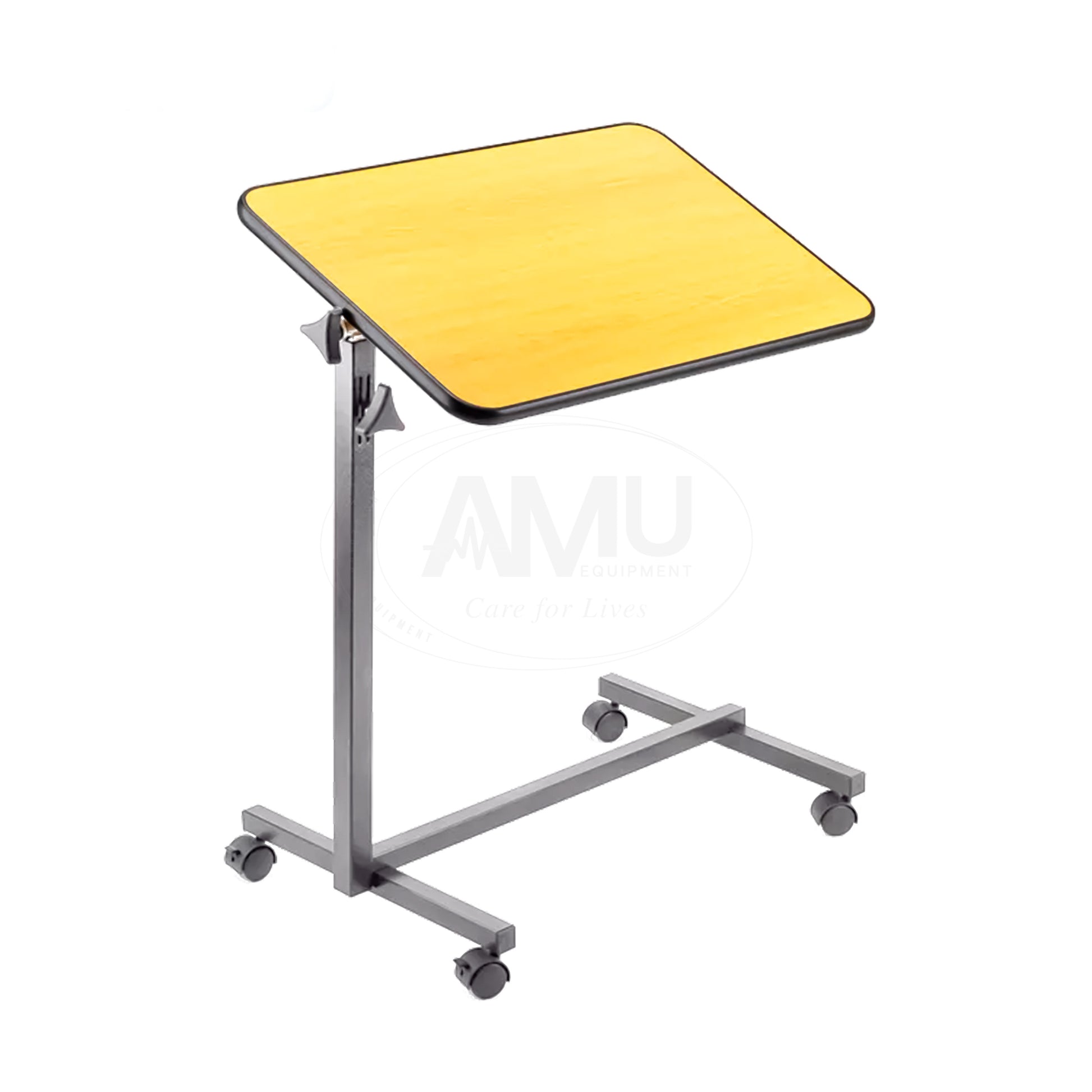 Hospital Bed Table with Wooden Top