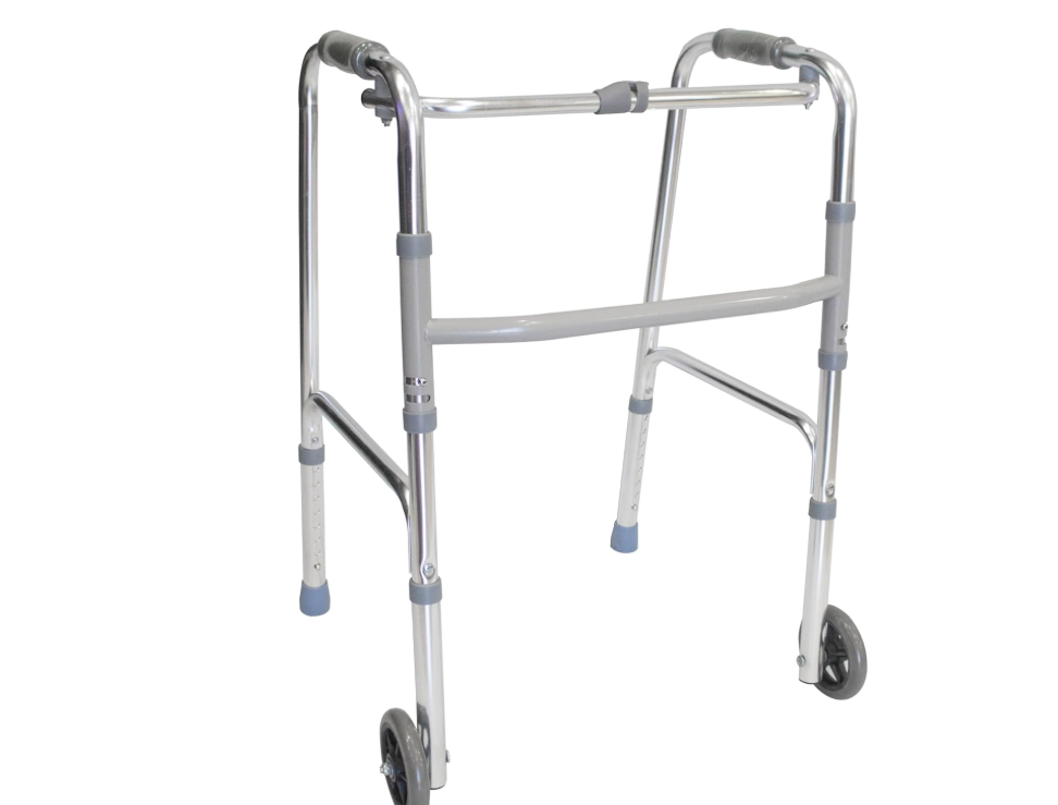 Walking Frame with Wheels, Adjustable Height, Aluminium