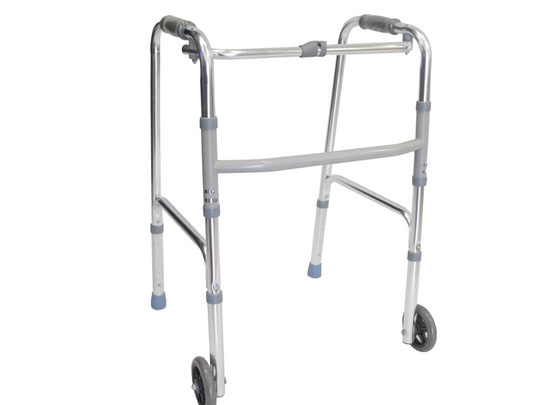 Walking Frame with Wheels, Adjustable Height, Aluminium