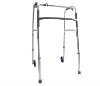 Walking Frame, Zimmer frame with Wheels, Adjustable Height, Aluminium