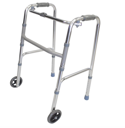 Walking Frame, Zimmer frame with Wheels, Adjustable Height, Aluminium