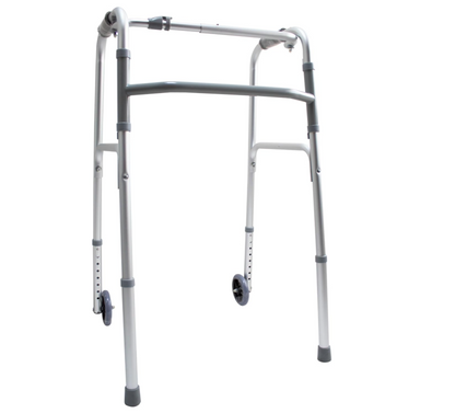 Walking Frame, Zimmer frame with Wheels, Adjustable Height, Aluminium