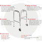 Walking Frame with Wheels, Adjustable Height, Aluminium