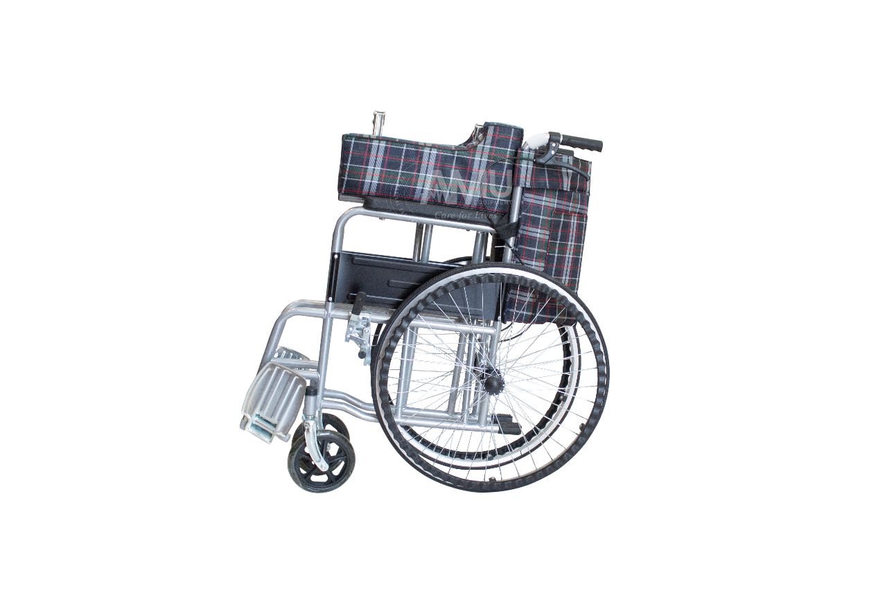 Deluxe Lightweight Folding Wheelchair, with handel brakes, tarten patten.